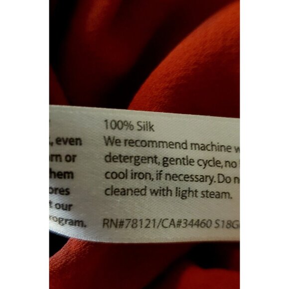 Eileen Fisher Burgundy Silk Button Up Long Sleeve Blouse 2X Office Career Formal - Picture 12 of 16